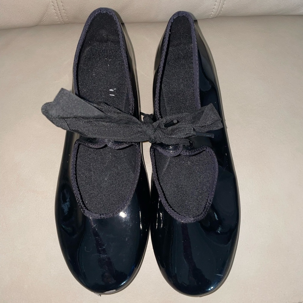 ABT Spotlights Black Patent Ribbon Tap Dance Shoes - Size 3
